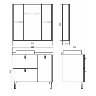 Comforty Зеркало Сорренто-90 00-00001968